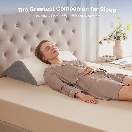 Miniatura 6 de Almohada de cuña de rodilla, almohadas de elevación de piernas para después de la cirugía, almohada triangular para soporte de tobillo, almohada de