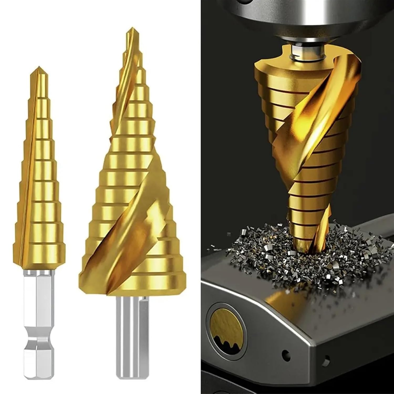 1Pcs Step Drill Bit 4-12mm 4-20mm 4-32mm Multi-Function Metal Drill Hole Opener Stainless Steel Punching Drilling Tools(4-12mm-A)