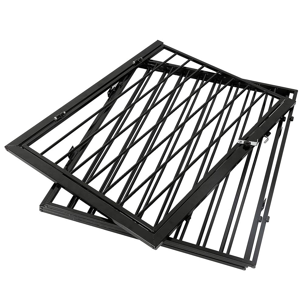 Parque infantil con puerta de seguridad, rejilla de protección para chimenea, plegable, 75 cm de altura, 4 elementos, color negro