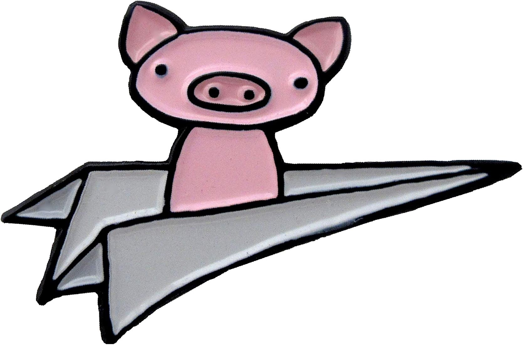 Mark Poulin Soft Enamel Pin, Flying Pig, White