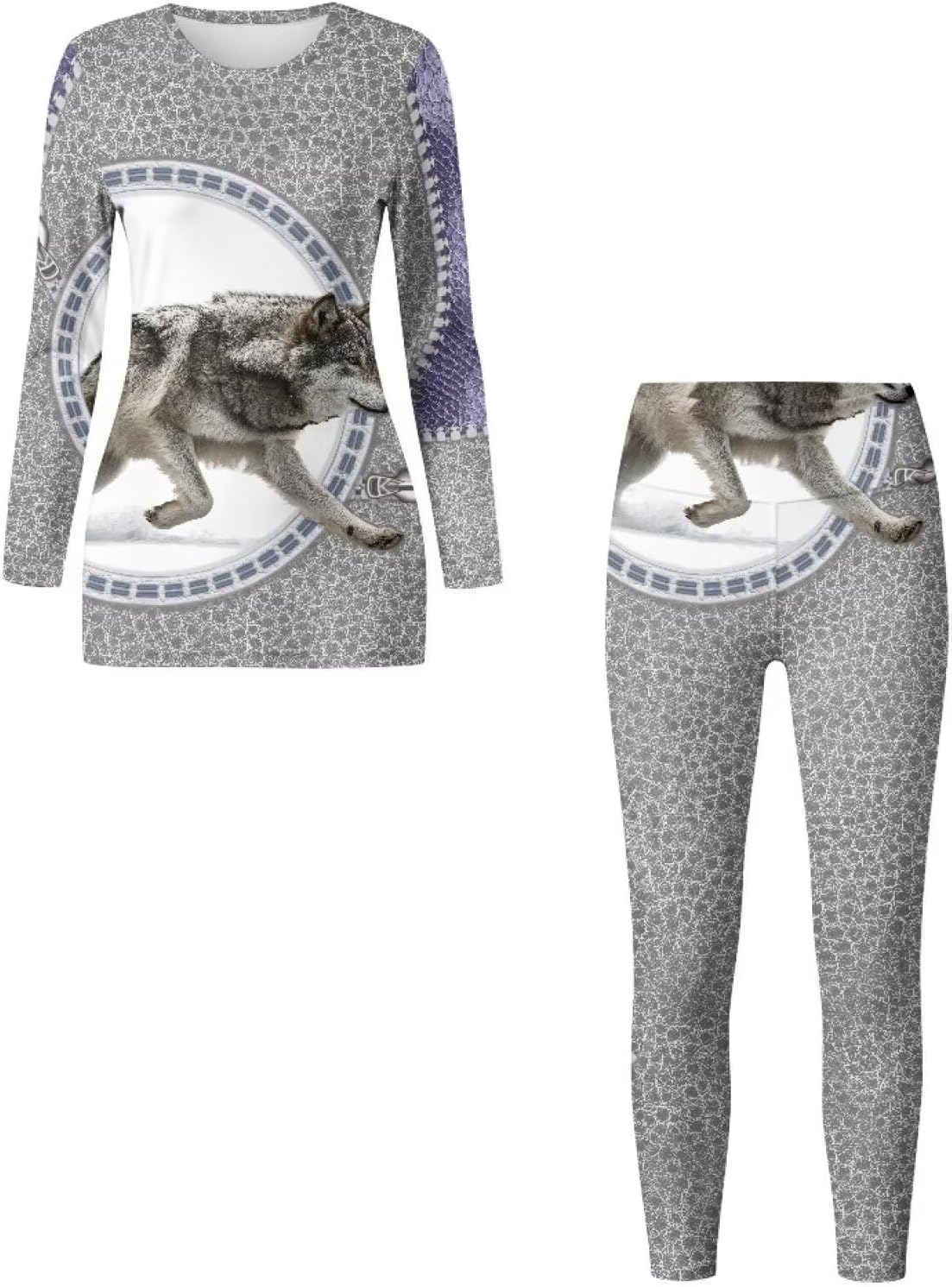 Yoga Sets for Women 2 Piece Long Sleeve Outfit Crewneck Butt Lifting Work Out Sets