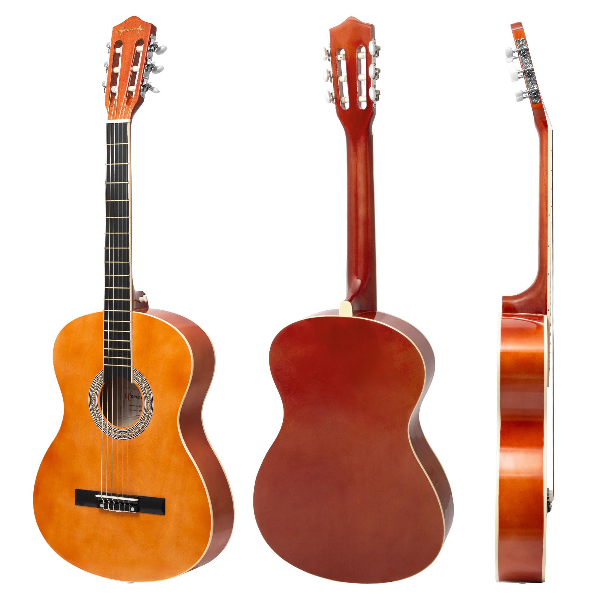 WR-203 Chitarra classica 4/4, Chitarra spagnola naturale per principianti, chitarra di dimensioni standard, ideale per bambini dai 12 anni in su