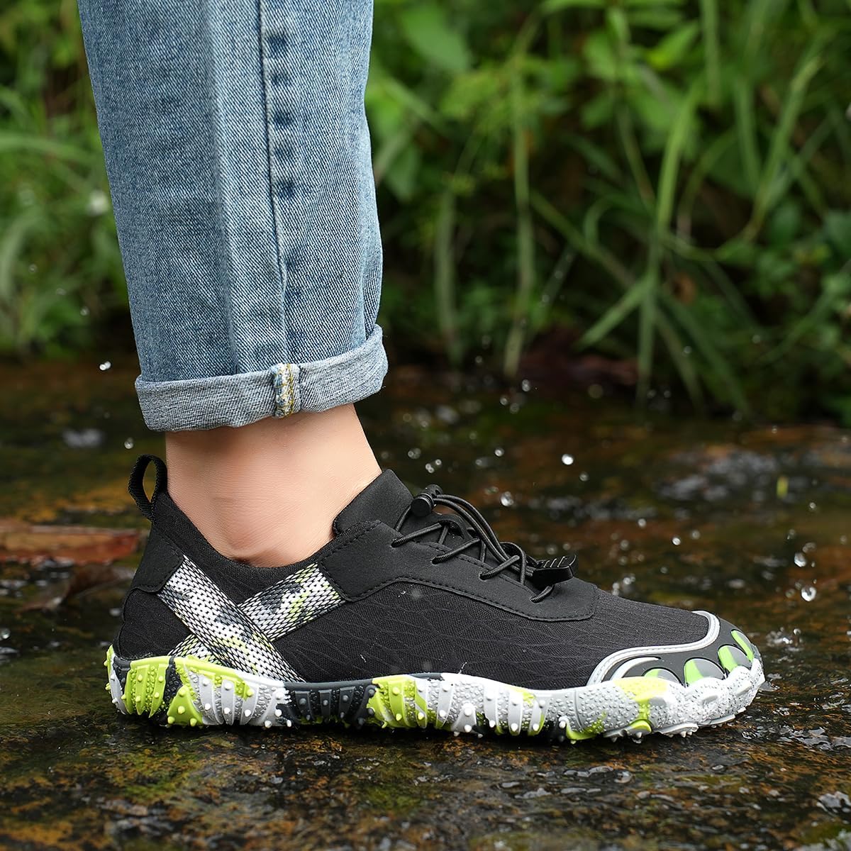 Barefoot Shoes Outdoor Sport Waer Shoes for Women Men Breathable Layer Mesh Barefoot-Style Non-Slip Trail Sneakers for Pool River Swim Hiking Climbing Cycling Water Activities
