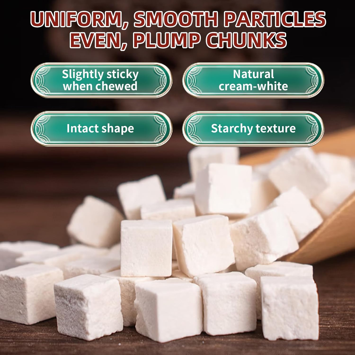 Baihuatang Natural Poria Cocos for Tea 10.58oz/ 300g Grade AAA (Super Grade) Wild White Poria Cocos Fu Ling No Sulfur Fumigation 茯苓 白茯苓