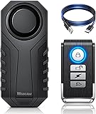 WSDCAM Wireless Bike Alarm with Remote, Rechargeable Bicycle Alarm System Anti Theft, IP65 Waterproof, 113dB Loud Bike Alarms for E-Bikes, Motorcycles, Scooter, Outdoor Riding and Cycling Safety - 1