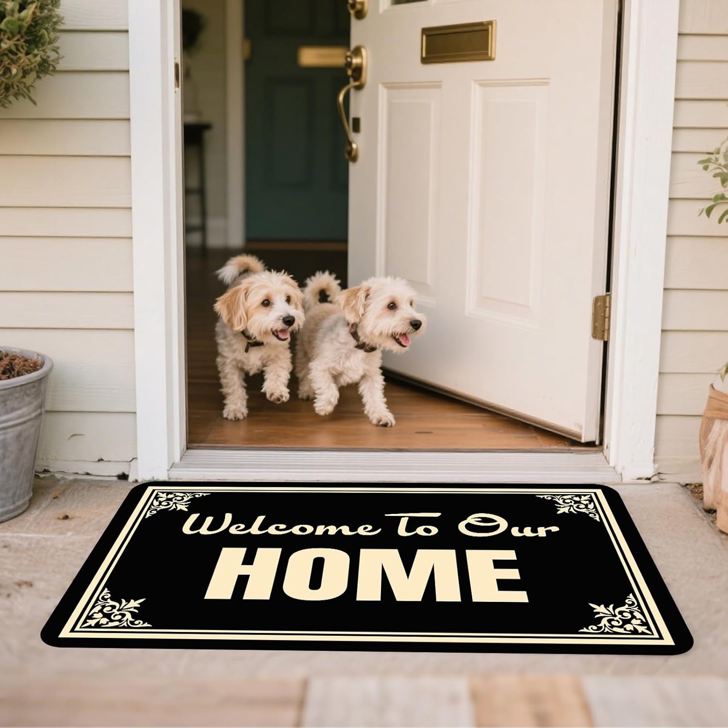 Welcome to Our Home Doormat 30x17 Inch Front Door Mat for Outside Entry Welcome Mat for Entryway Indoor Outdoor Mats for Home & Office Home Porch Decor Housewarming Gift