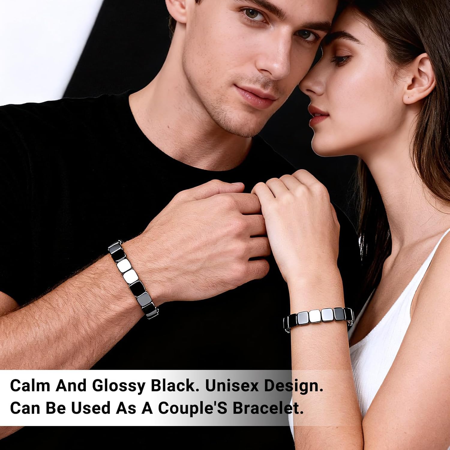 2PCS Hematite Bracelet Men, Reignites Masculine Energy,Natural Hematite Stone Beaded Stretch Healing Bracelets,Natural Pure Black Hematite Bracelet,Bracelets Christmas Gifts For Men - Image 4