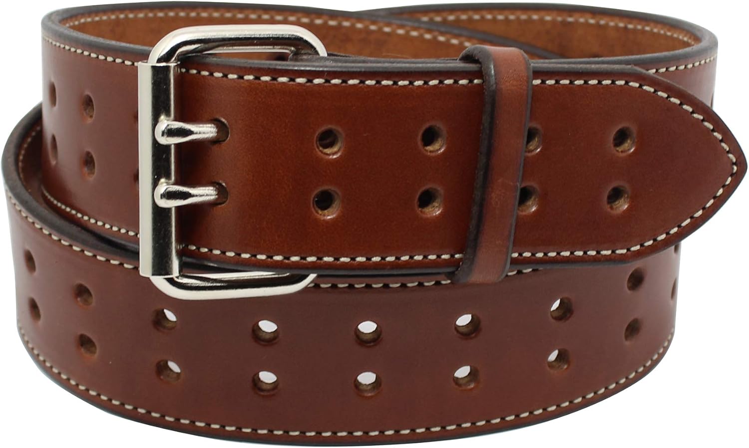 Construction Grade, Two Prong, Heavy Duty, Full Grain Leather Belt, 2” Wide, Made in USA