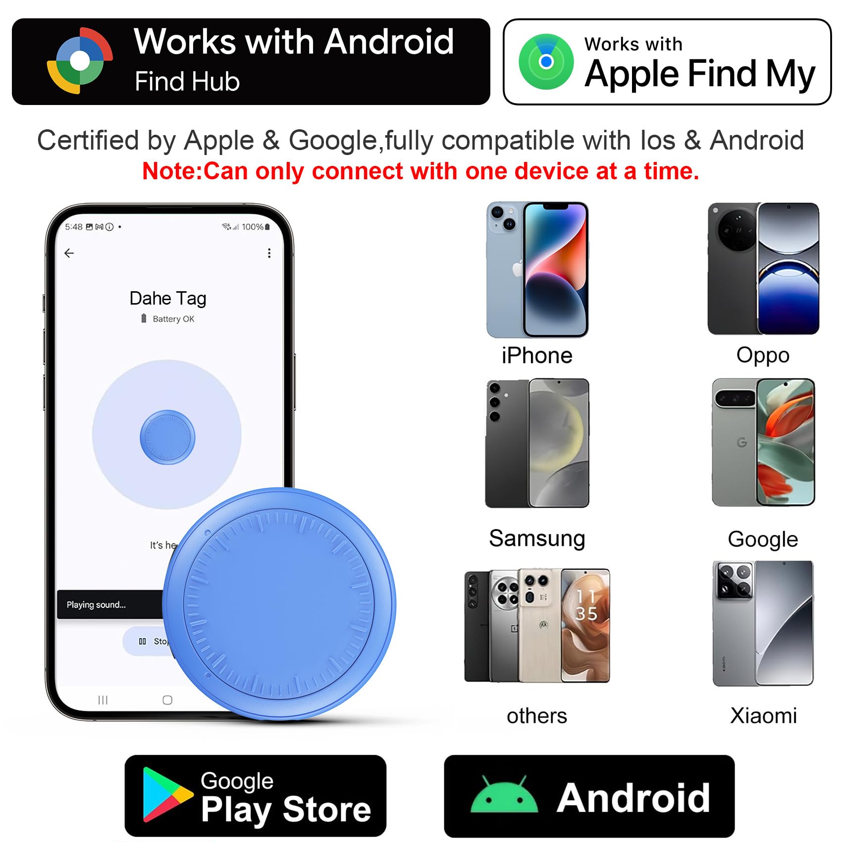 Air Tracker Android e IOS, 4 Pezzi Android Smart Tracker Tag Compatibile con Apple e Google Funzioni Trova Dov'è, Bluetooth Localizzatore Trova oggetti Chiavi per Chiavi/Bagagli/Valigie/Portafogli