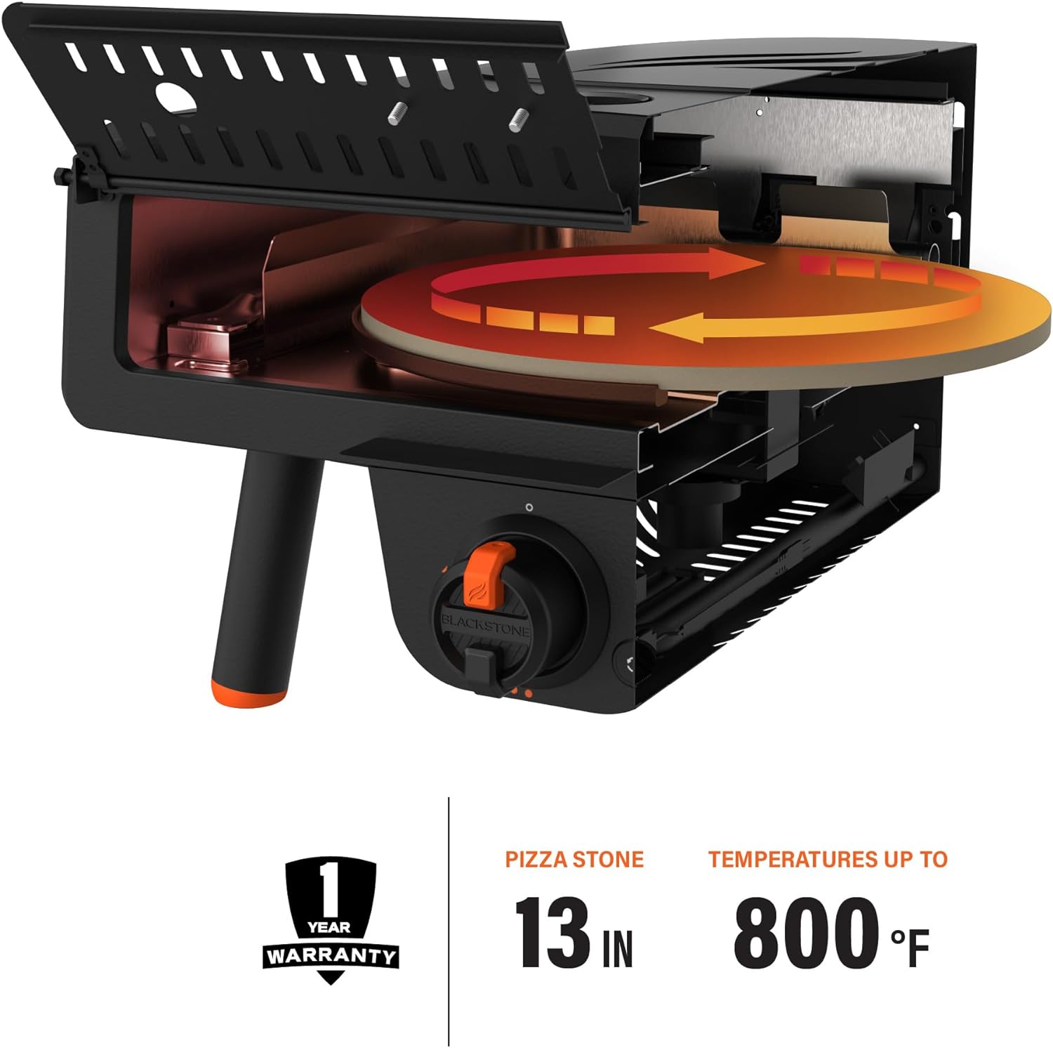 Leggero Black Stainless Steel Gas Outdoor Pizza Oven