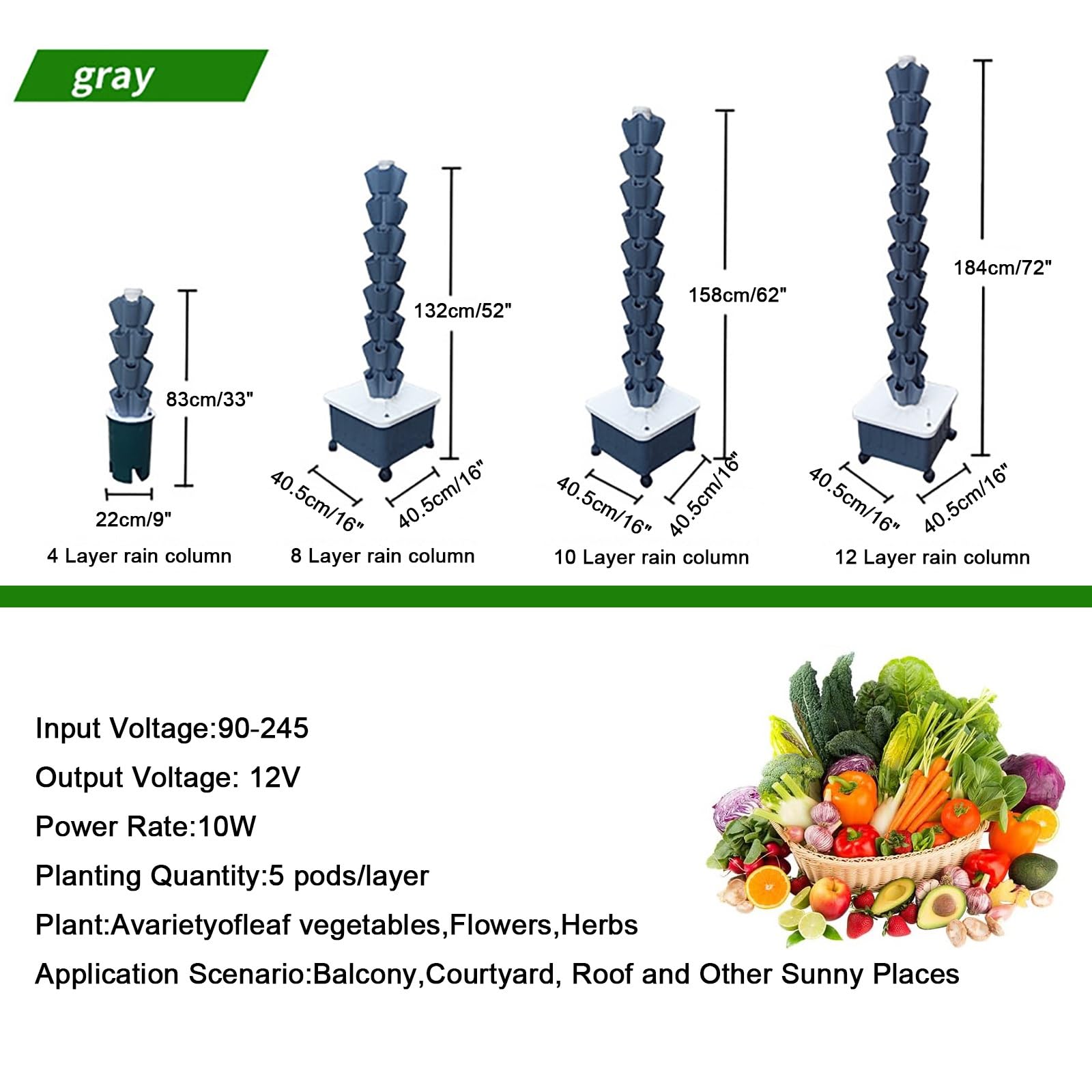 Kit de sistema de cultivo hidropónico, eficiente jardín de hierbas para lechuga, tomate y verduras, solución de jardín vertical