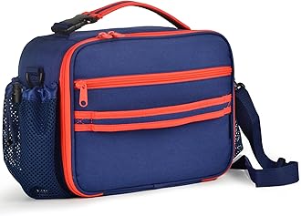 Cerbonny Kids Lunch Box, Dark Blue, Unisex, Polyester, With Insulation, Easy-clean, Multiple Carrying Options, Big Capacity, Lightweight, Quality Guaranteed