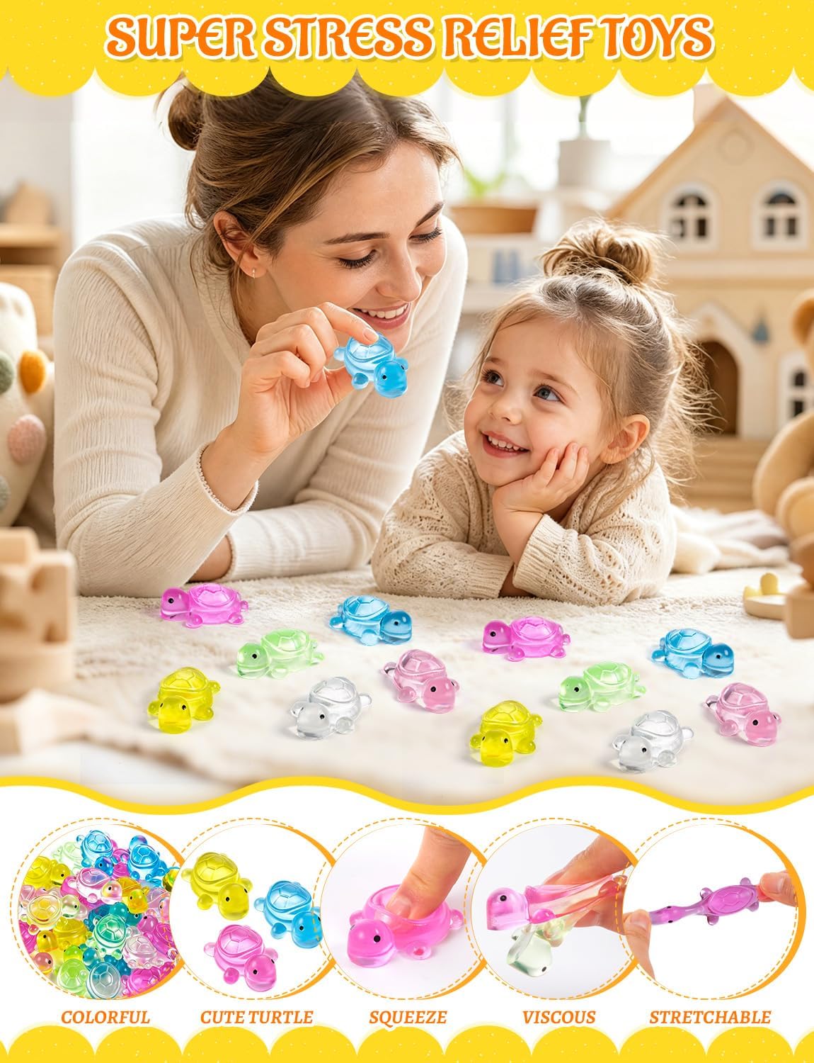 30 Pack Mini Turtle Squeeze Toys, Stress‑Relief Fidget Toys image 4