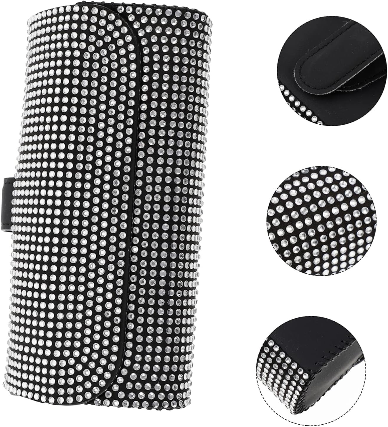 PRETYZOOM Car Sunglasses Rhinestone Case Clip Vehicle Glasses Holder for Men and Women Creative Eyeglasses Storage Box for Car Interior Accessories image 3