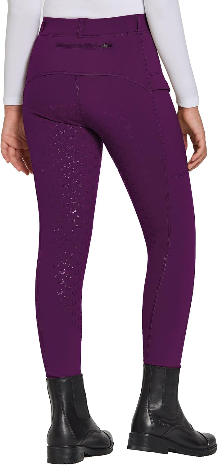 FitsT4 Sports Girls Winter Riding Pants Fleece Lined Riding Breeches Kids Full Seat Equestrian Pants Tights with Pockets - Image 2