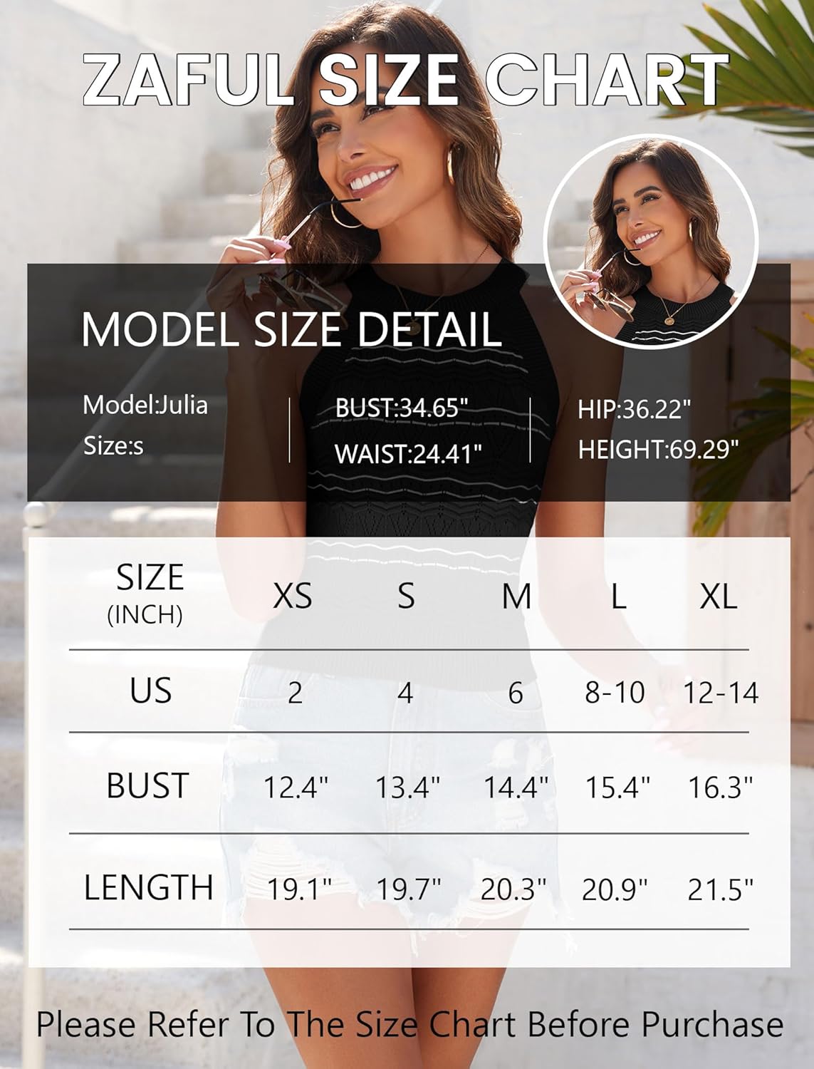 ZAFUL Womens Summer Halter Tops Striped Y2K Sleeveless Racerback Slim Fitted Stretchy Knit Cami Tank Tops - Image 5