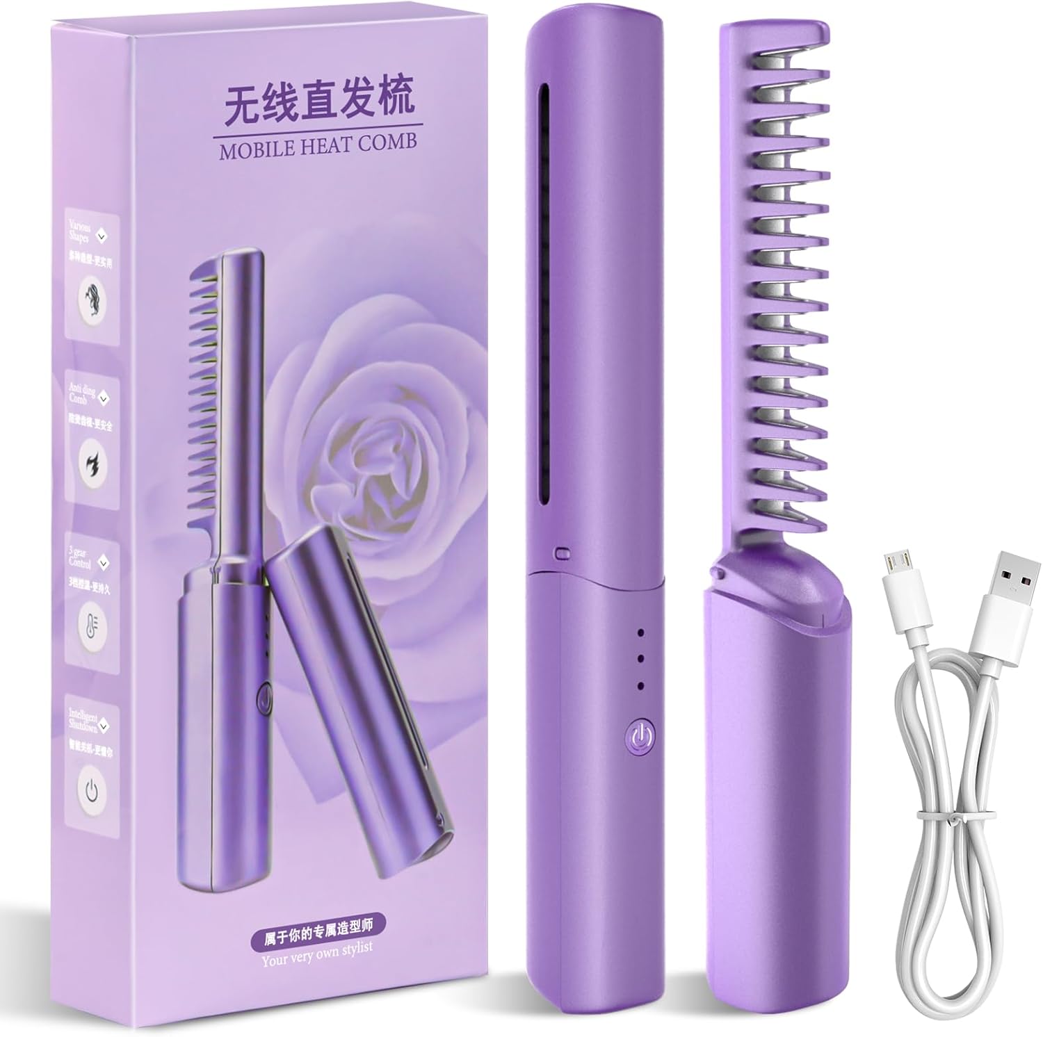 Rechargeable Mini Hair Straightener,Portable Hair