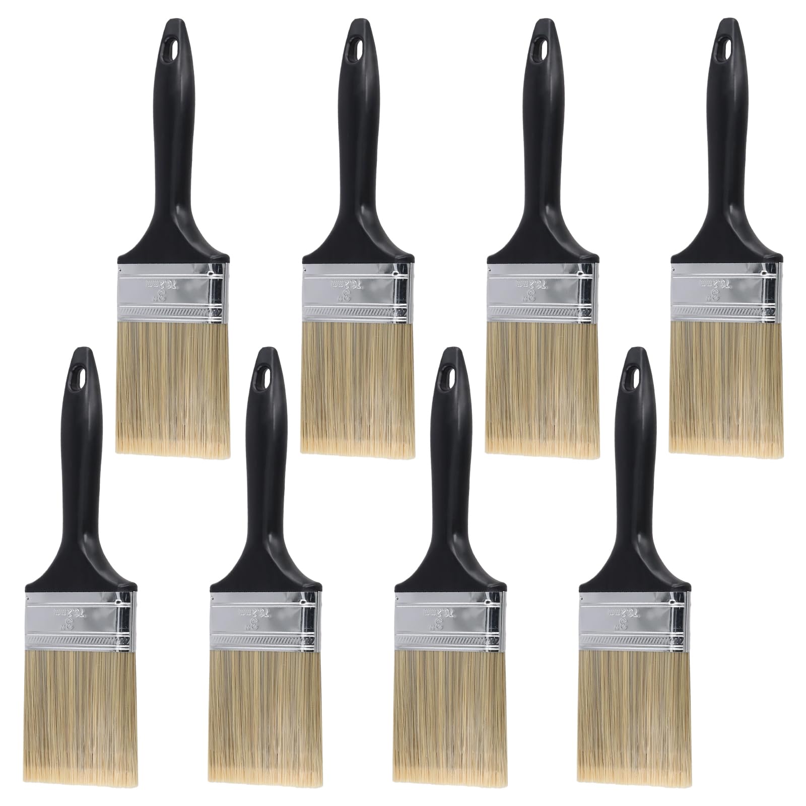 UNGFEI 8 Pack Paint Brush 3 Inch Flat Brushes, Paintbrush for Walls, Ceilings, Furniture, Wood Trim