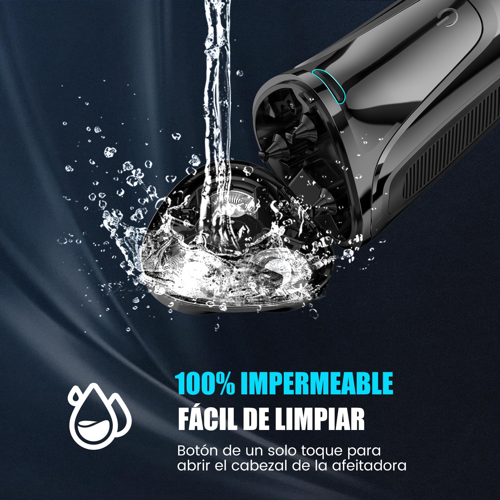 Brightup Maquinilla de Afeitar Hombre con Cabezal Flotante 4D, Afeitadora Eléctrica en Húmedo y Seco para Hombres, Recortador de Barba Impermeable IPX6, Carga USB-C y Recorte Emergente