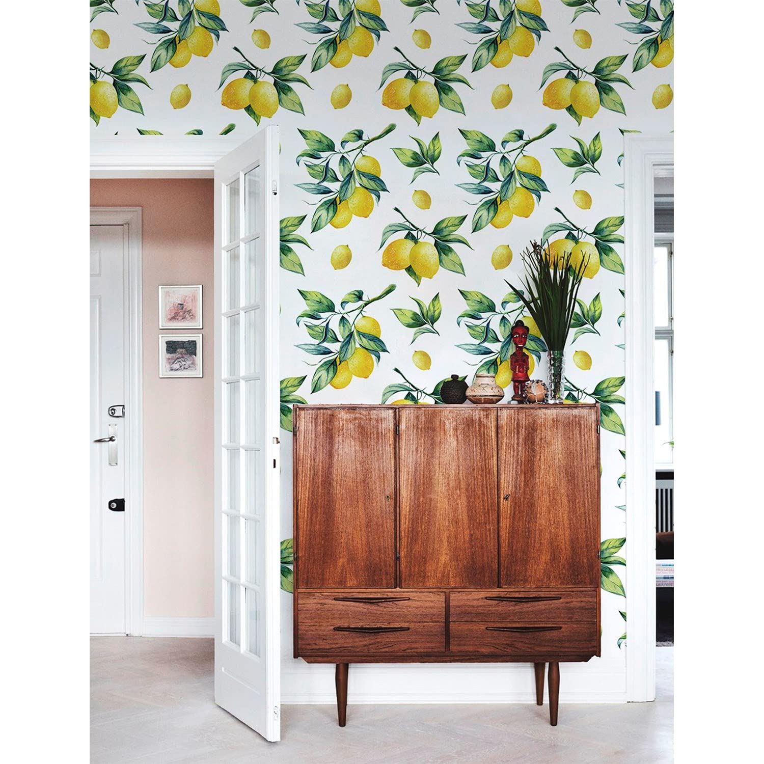 Papier peint auto-adhésif citron vibrant 250x250 cm pour décoration murale et meuble
