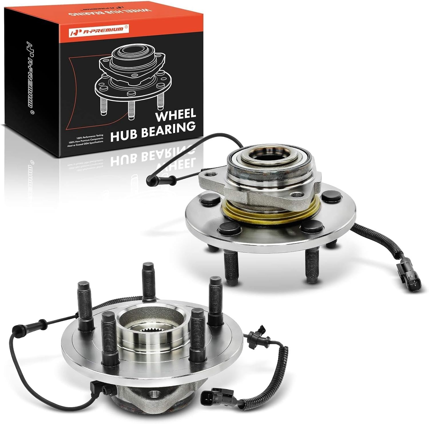A-Premium 2 x Front Wheel Bearing and Hub Assembly with ABS & 5-Lug Compatible with Dodge Ram 1500 2006 2007 2008 2009, with 4-wheel ABS and 5-Stud Wheel