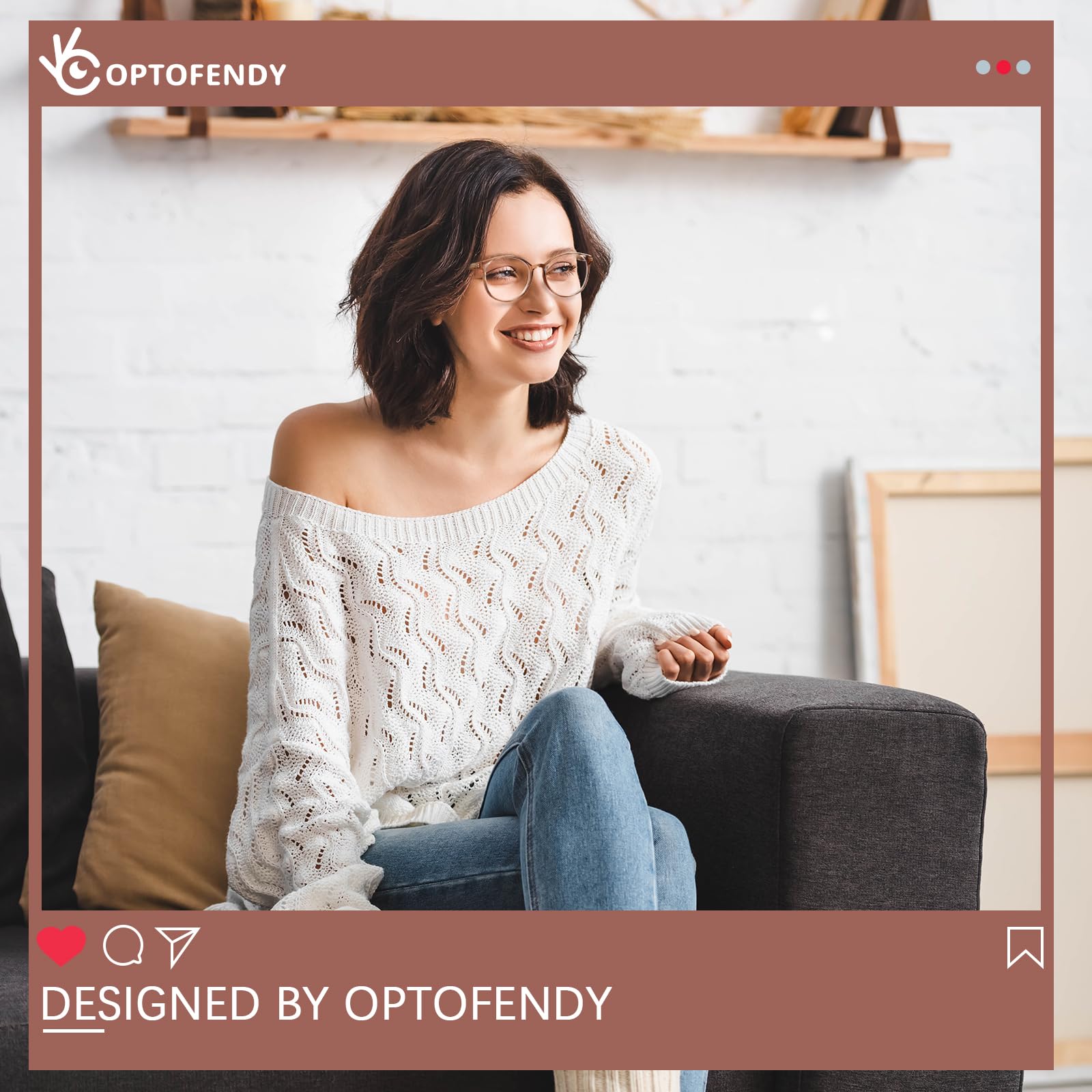 OPTOFENDY TR90 Reading Glasses for Women, Fashion Round Blue Light Blocking Computer Readers with Anti Eyestrain & UV Glare