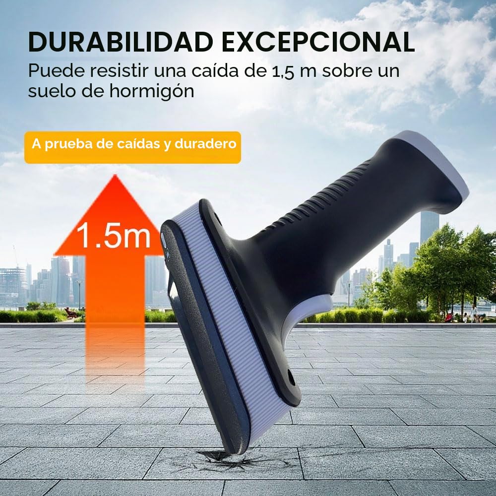 YANZEO SR290 UHF RFID Lector Terminal de Mano Lector de Códigos de Barras 1D/2D QR Scanner, Bluetooth 2.4 GHz+Cable USB Lector de Códigos de Barras para Joyería/Vestir/Calzado