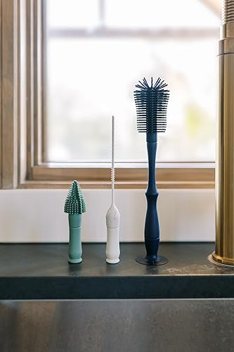 Miniatura 4 de Dr. Brown's Juego de cepillos de limpieza de silicona con botella, boquilla y cepillo para pajilla, 3 cepillos para limpiar biberones, boquillas,