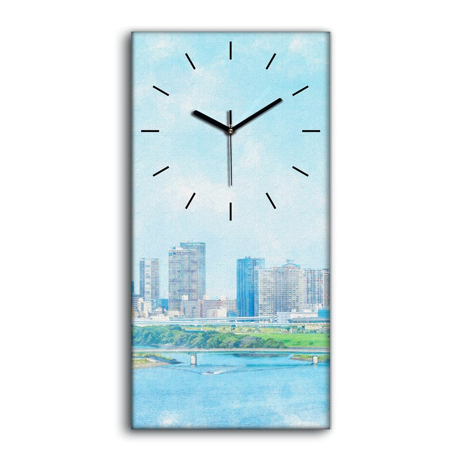 Horloge silencieuse Tokyo pour salon sans tic-tac stressant 30x60cm