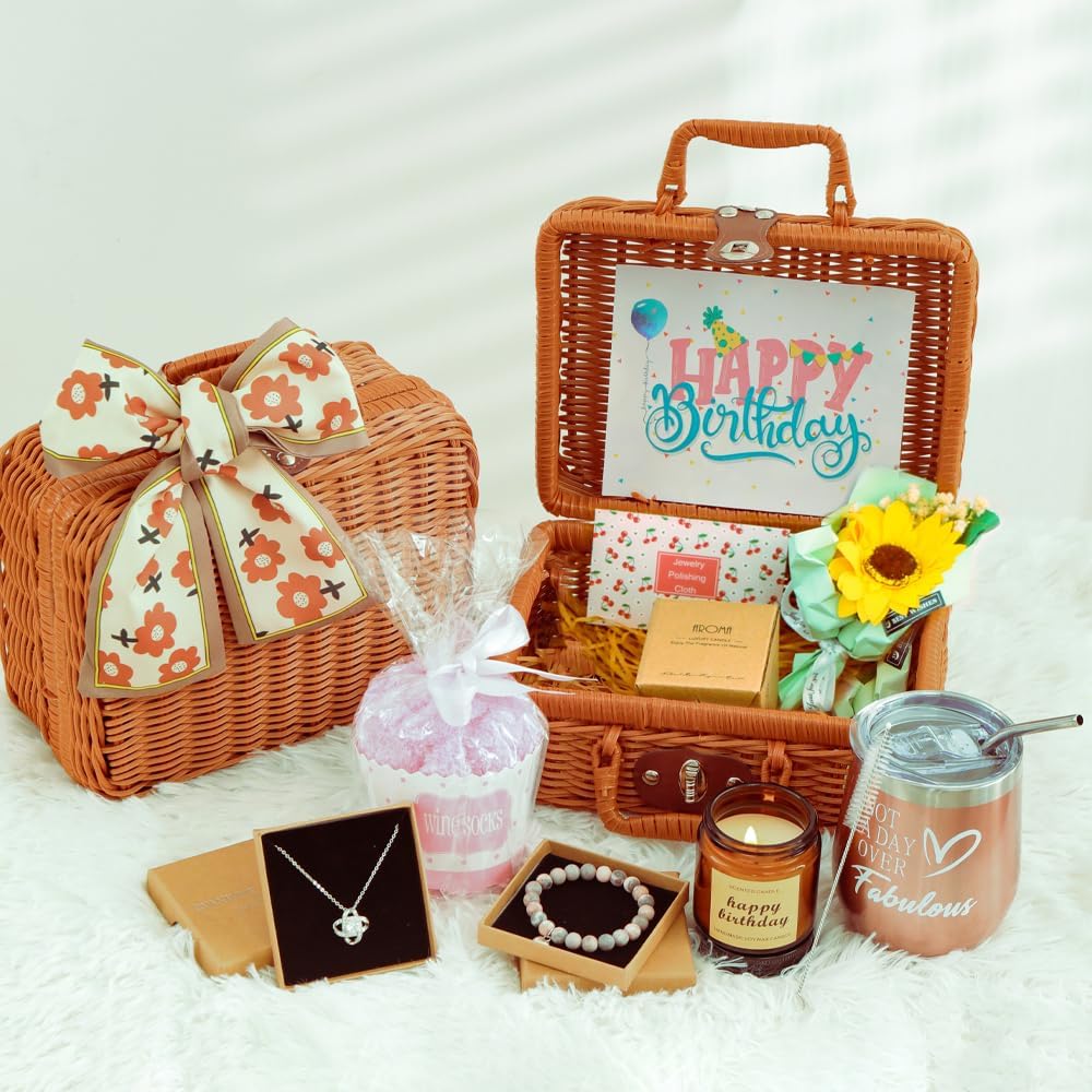 Birthday Gifts for Her,Unique Birthday Basket Gifts for Women Mum ...