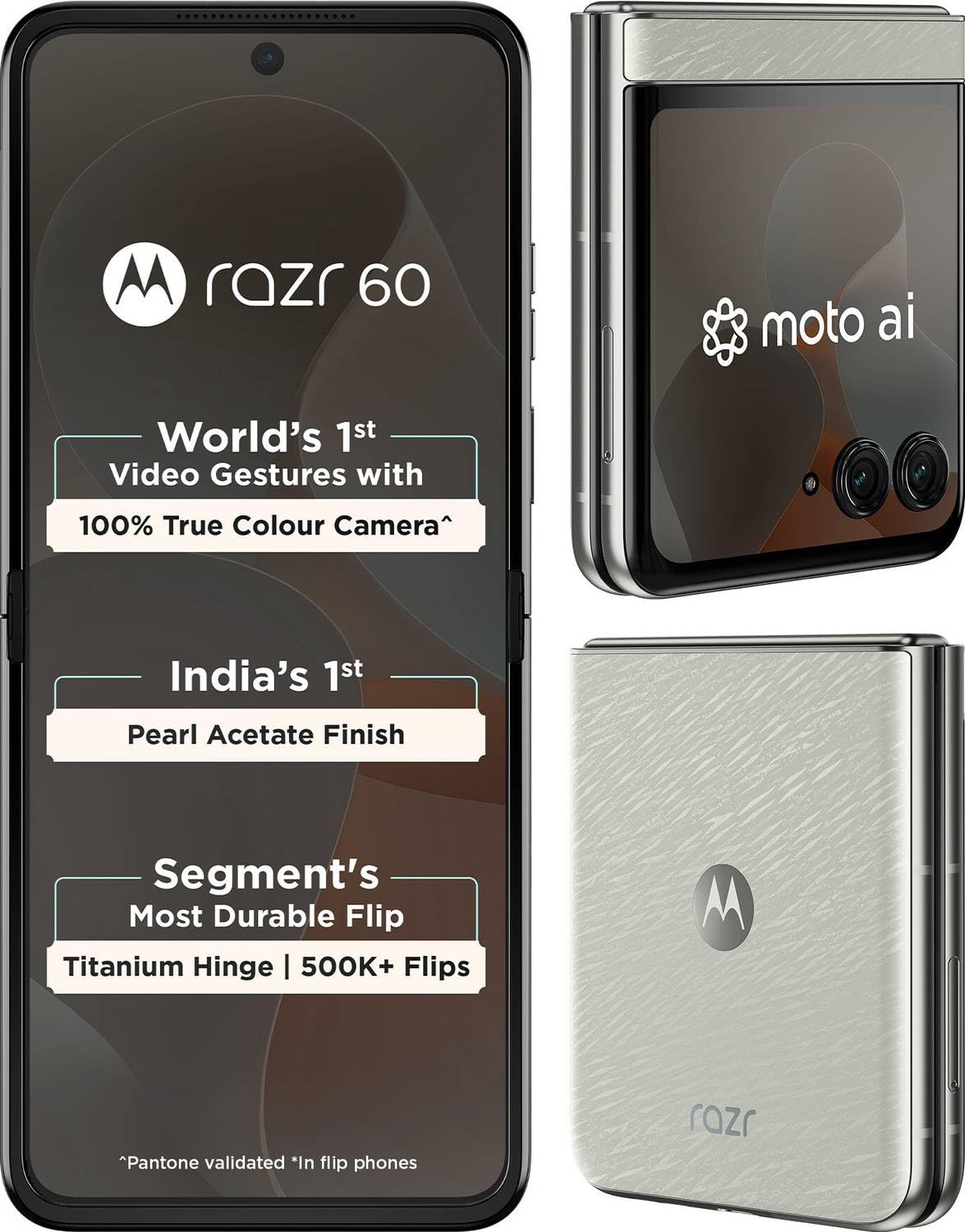 Motorola Razr 60 5G (Pantone Lightest Sky, 8GB RAM, 256GB Storage) | 6.9″ Full HD+ Display | 50MP + 13MP Dual Rear Camera | 32MP Front | Dimensity 7400X | 4500mAh Battery
