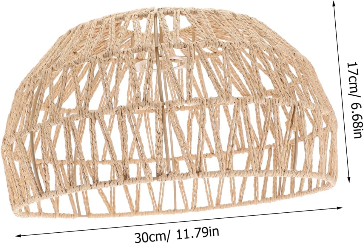 Rattan Lamp Rattan Woven Lamp Shade Pendant Light Shade Ceiling Light Replacement for Chandelier Flush Mount Ceiling Fixture Brown