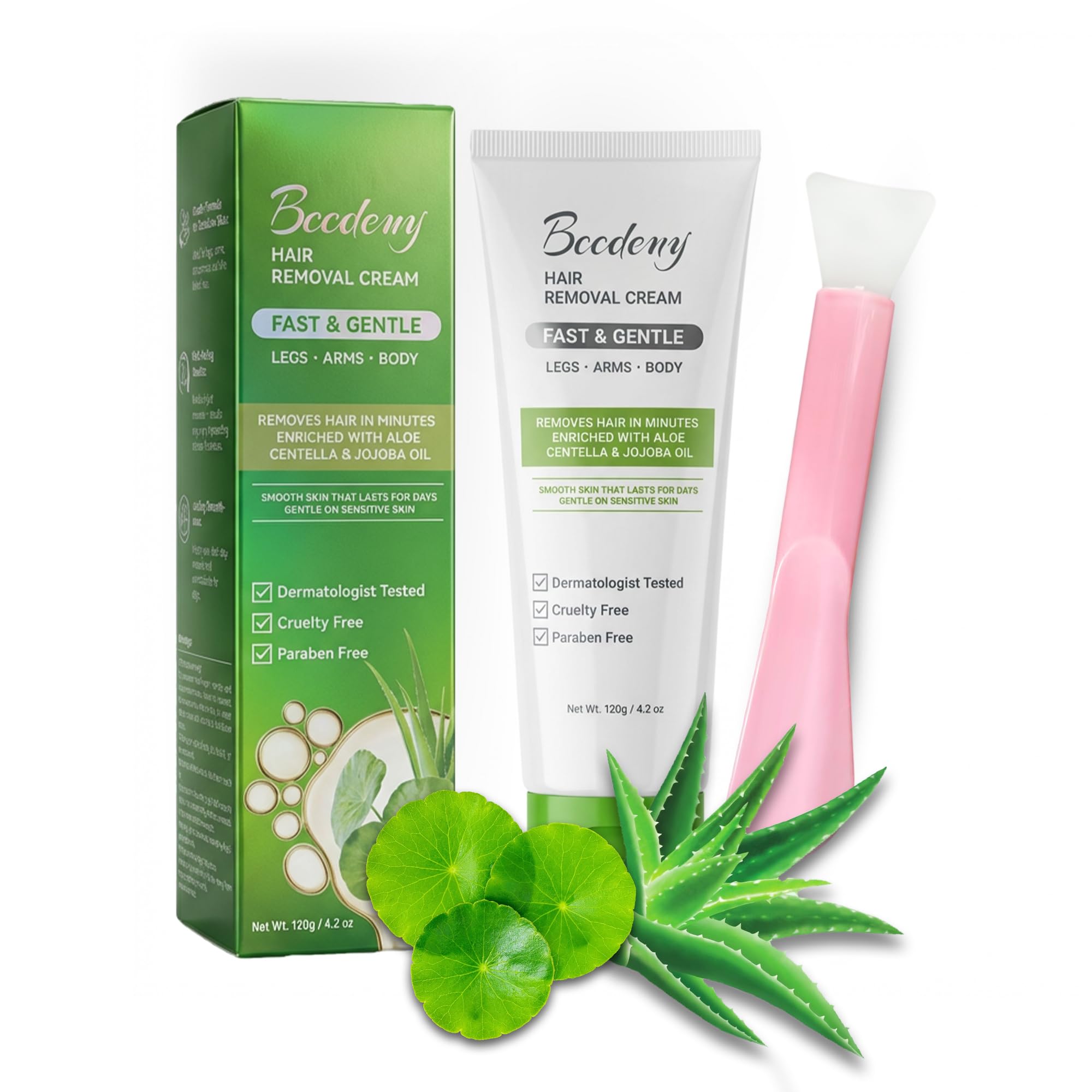 Hair Removal Cream for Women Men Gentle Aloe Jojoba Oil Centella Formula for Legs Arms Chest Underarms Bikini