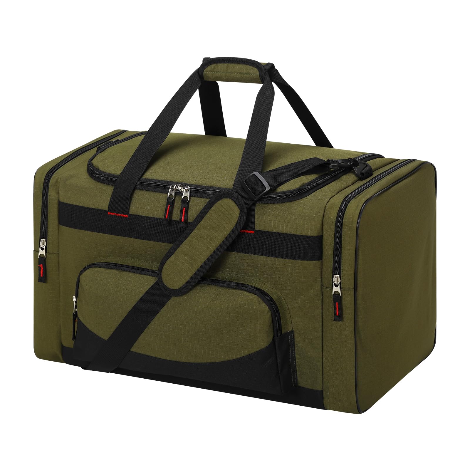 55L Gym Duflle Bag Sports Holdall for Men - 22 inch Multi Pockets Large Holdall Bag for Fitness, Travel, Workout - Army Green