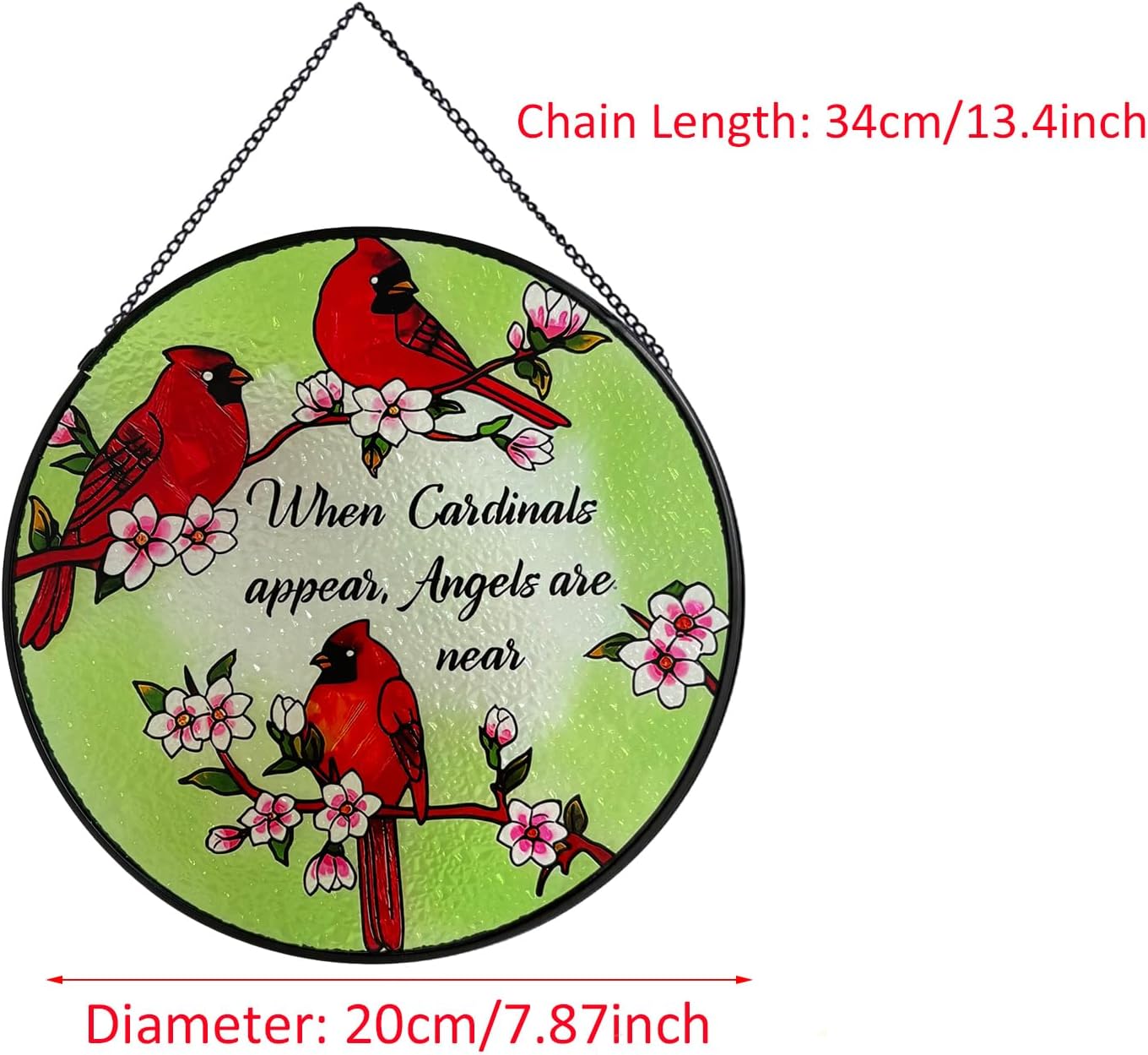 Celestial Dragon Pattern Suncatcher Stained Glass+Cardinal Stained Glass Suncatcher