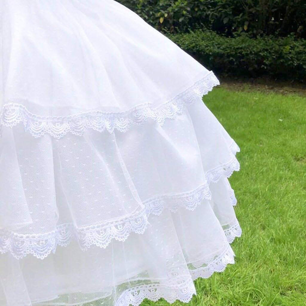 Long-Short White Pannier Hoop Skirt Underskirt Petticoat Lolita Dress - Image 5