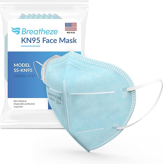 Breatheze KN95 Face Masks Disposable Made in the USA KN95