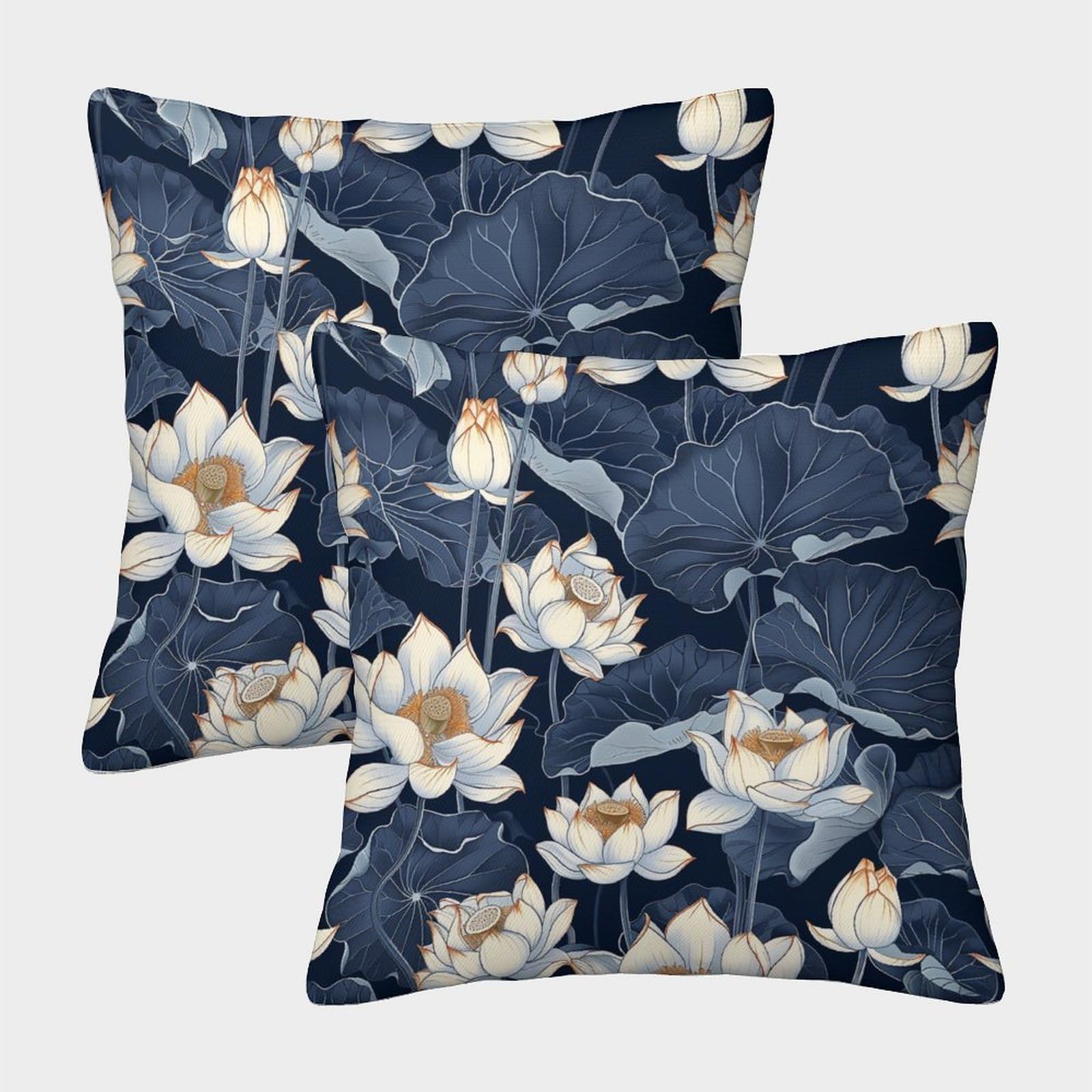 kaiyun 2 Pack Lotus Leaf Pillow Case Home Decoration Sofa Cushion Cover 50x50cm
