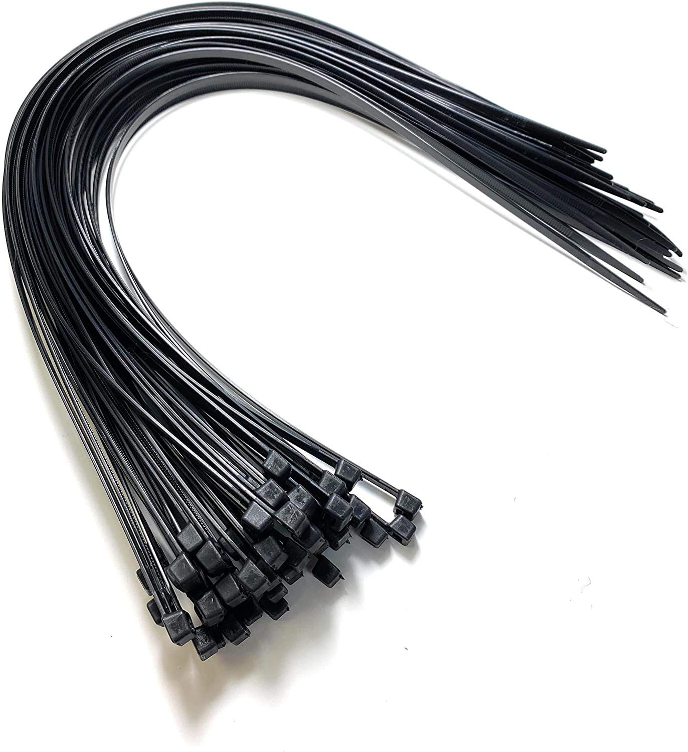 Colliers de serrage robustes extra larges 9 x 550 mm lot de 100 attaches en plastique épais noir