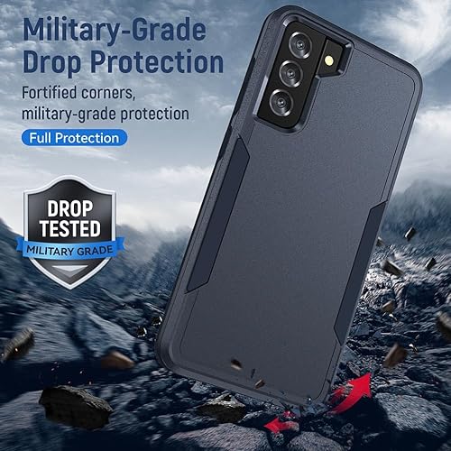 Miniatura 14 de Funda para Samsung Galaxy S21 Ultra (no para S21 Plus y S21), resistente a prueba de golpes, de grado militar, soporte de carga inalámbrica