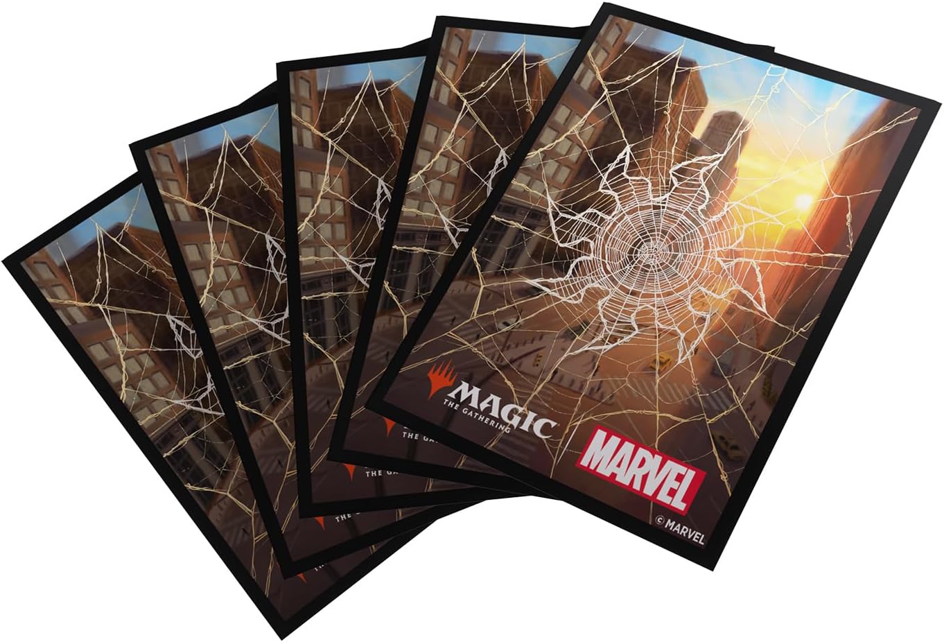 Gamegenic Magic: The Gathering Marvel’s Spider-Man Premium Art Sleeves - Spider-Man Plains - 105 Matte Textured Card Sleeves with Full-Color Artwork, Tournament-Ready & Plastic-Free Packaging