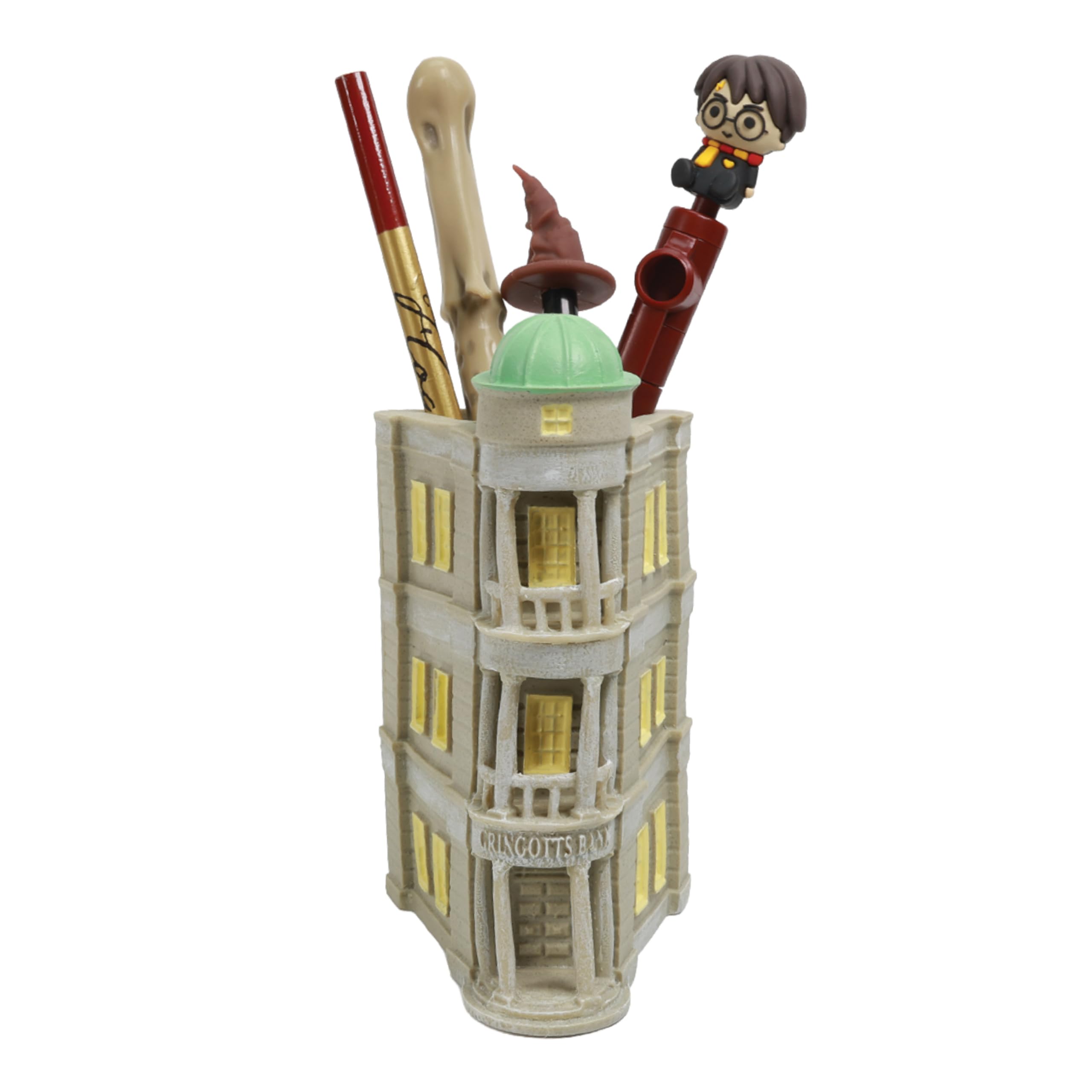 Blue Sky Studios Stifteköcher – Gringotts in Blau, Leder, 1 Stifteköcher, 1 Kompartiment, 7,5 x 10,5 x 13,5 cm