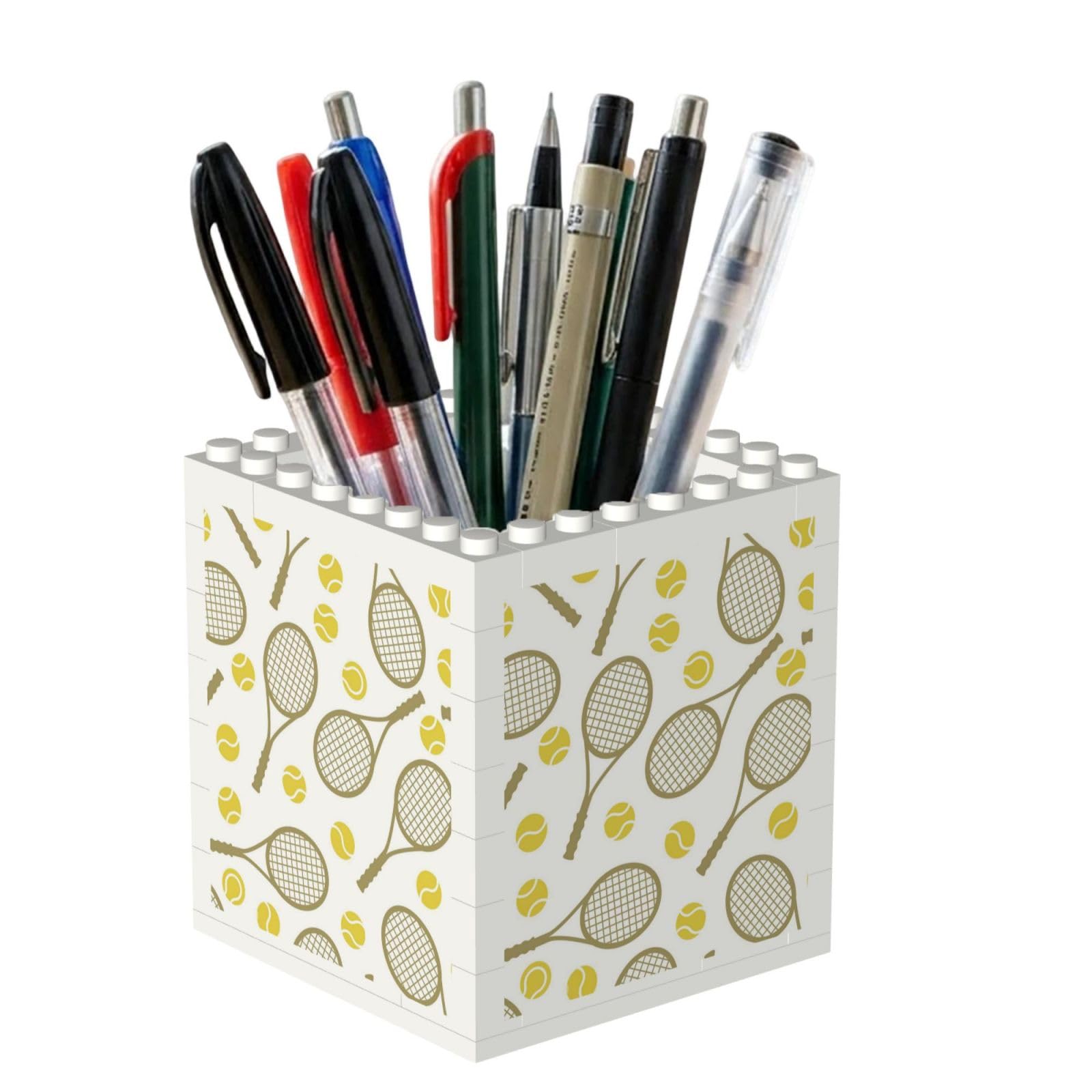 Poadnly Ball Game Tennis, Pen Pot Pencil Holder for Office Home School, Compact Desk Organiser for Office Stationery