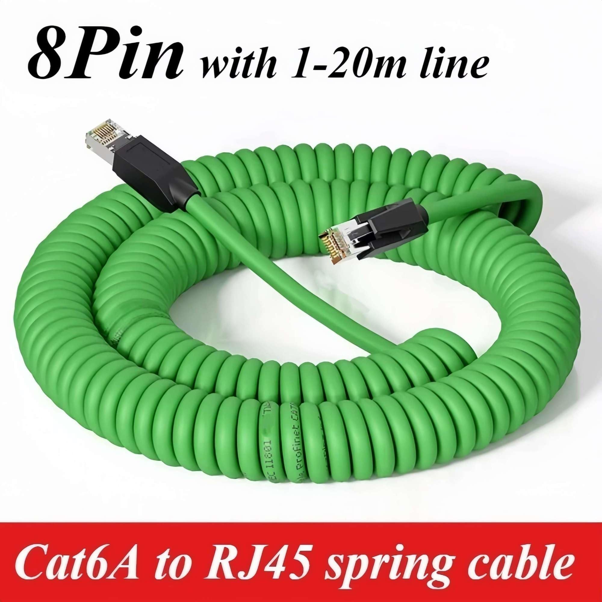 Cavo Di Segnale A Spirale Industriale RJ45 A 8 Pin Velocità Gigabit Cat6A