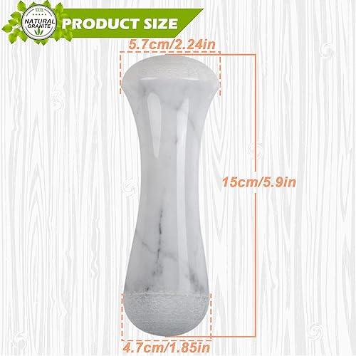 Miniatura 2 de Tianman Milla de repuesto de mármol de 59 pulgadas de longitud pulida utiliza maja en ambos extremos solo mortero de mortero no incluido mármol gris