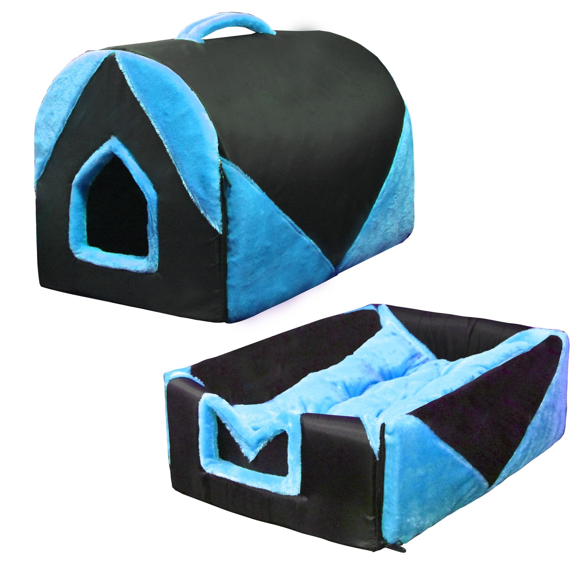 PeaceParenting Cat and Dog Tent House Cum Portable Bed, Cozy Dog Igloo Bed Cat Cave, Foldable Non-Slip Warm for Pets Puppy Kitten Rabbit (Large Size) (43 cm x 60 cm x 45cm) Blue (B0CR1N7JKR) Amazon Price History, Amazon Price Tracker