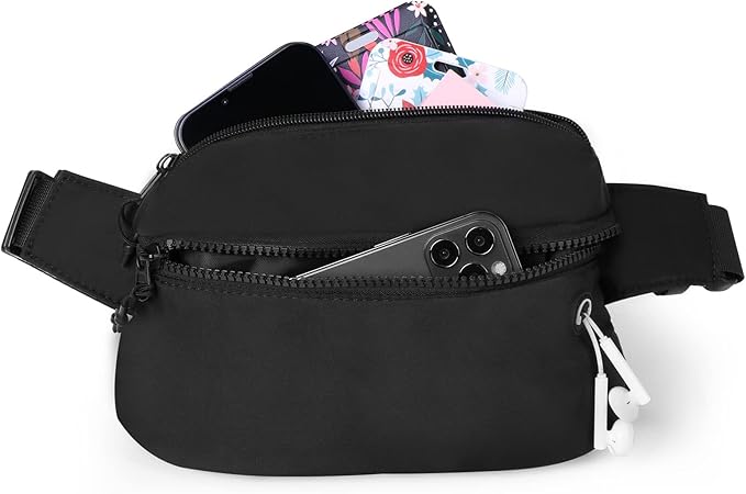 Marsupio Uomo Donna Marsupio In Vita Unisex Per Viaggi E Sport - Pratico E Leggero, In Nylon, Colori Black/gray/purple Marsupio Viaggio Vacanza Cintura Portamonete Nylon - Foto 4