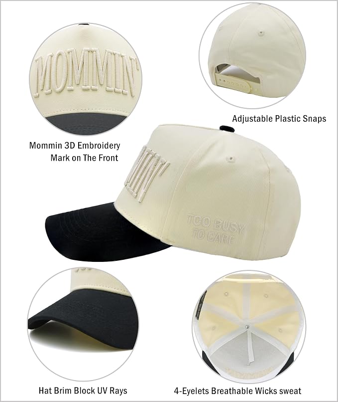 Gorro ajustable con bordado para mujer miniatura 6