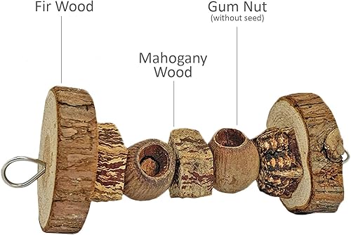 Miniatura 3 de Exotic Nutrition Native Dumbbell - Jaula de madera natural para masticar, accesorio para conejos, cobayas, chinchillas, hámsters, ratas, ratones,