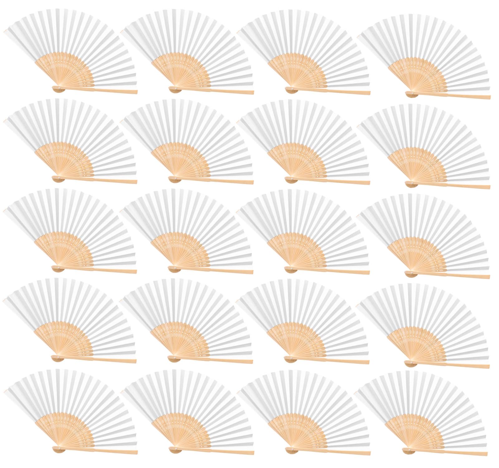 Eventails Mariage Blanc en Papier Cadeau Personnalisable Unique pour Remercier vos Invités